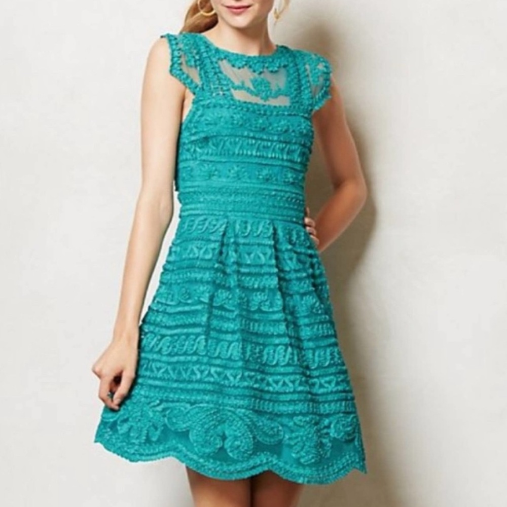 Yoana Baraschi| Anthropologie turquoise dress.